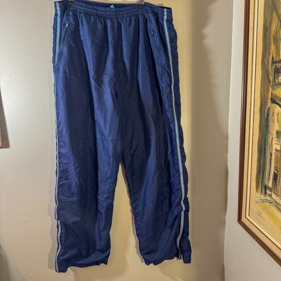 90s STARTER Windbreaker Track Pants Midnight Navy Mesh-Lined Pants Ankle Zippers - Picture 1 of 6